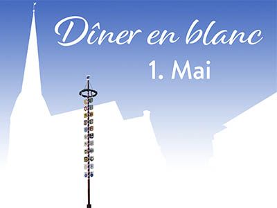 Dîner en blanc beim Maibaum am 1. Mai